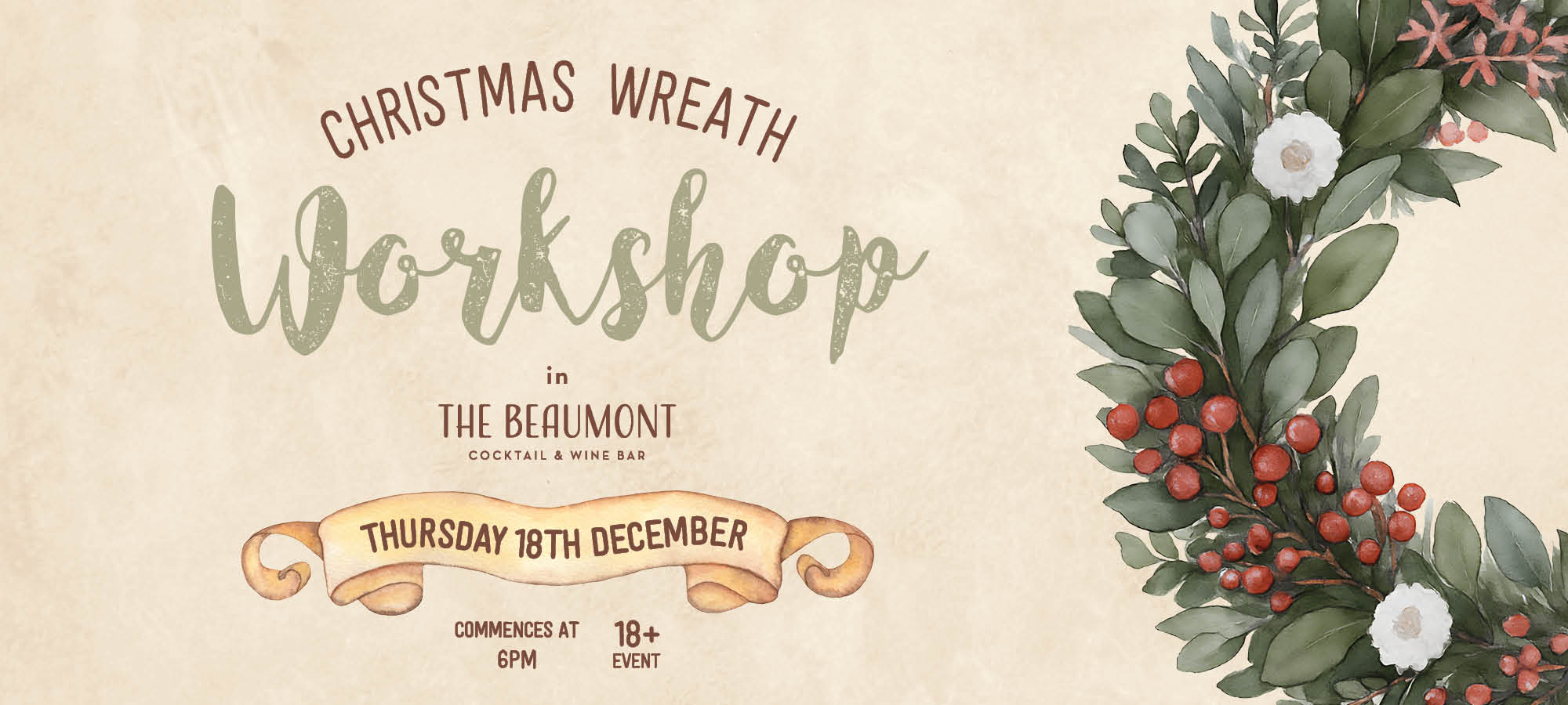 Christmas Wreath Workshop in The Beaumont