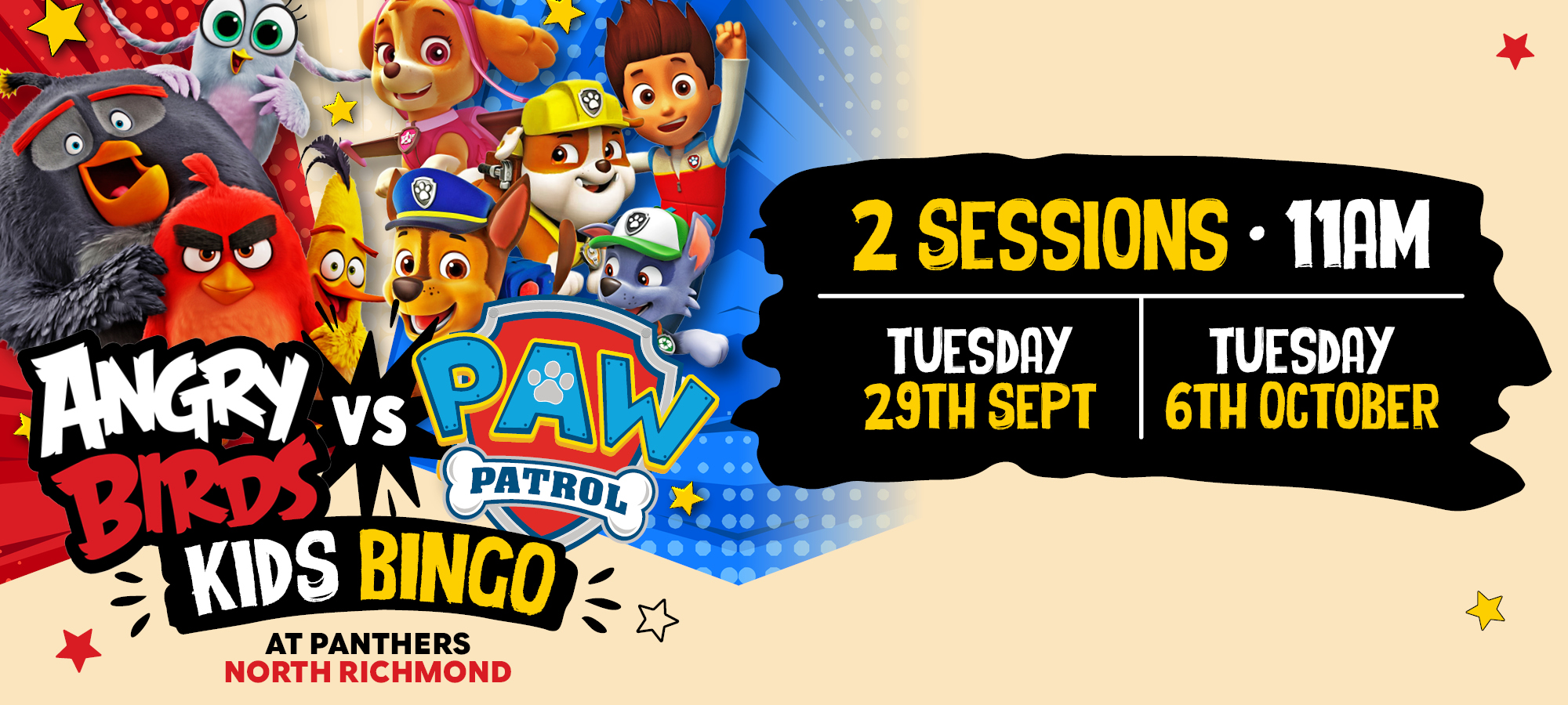 Angry Birds vs Paw Patrol Kids Bingo